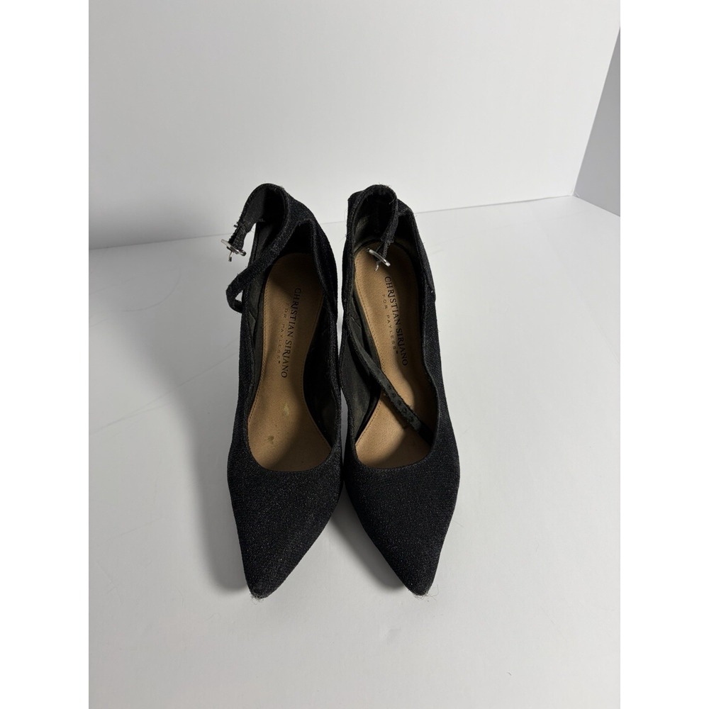Christian Siriano Kenni Black Ankle Strap High Heels 6.5